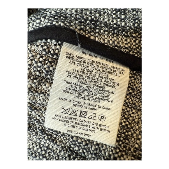 Anthropologie Cartonnier Levine Knit Blazer Black White Tweed Knit Size 10 - Picture 14 of 16